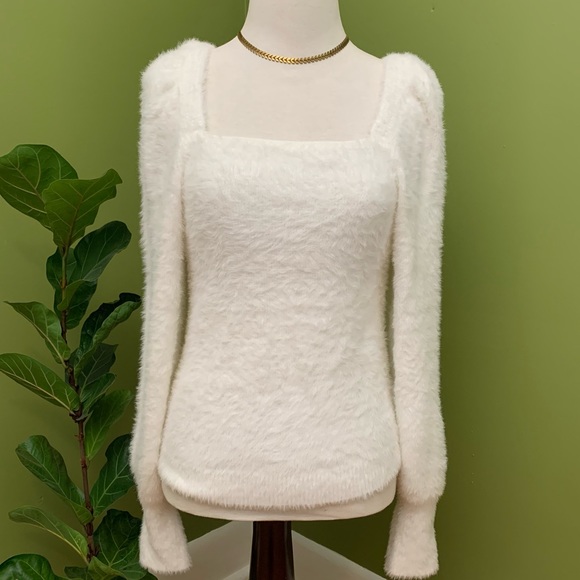 H&M eyelash square neck sweater. - Picture 1 of 11